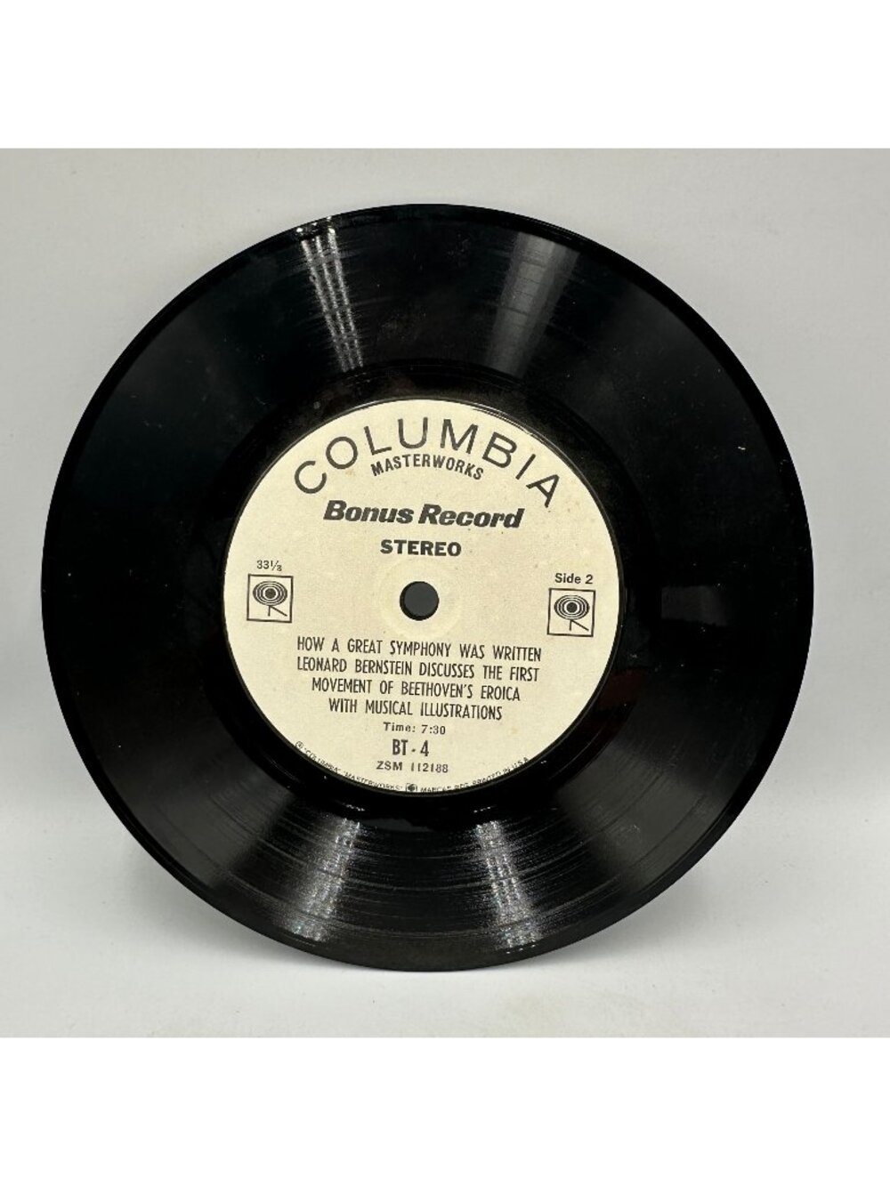 Leonard Bernstein Beethovens Eroica Bonus Record Columbia Masterworks LP 33 RPM
